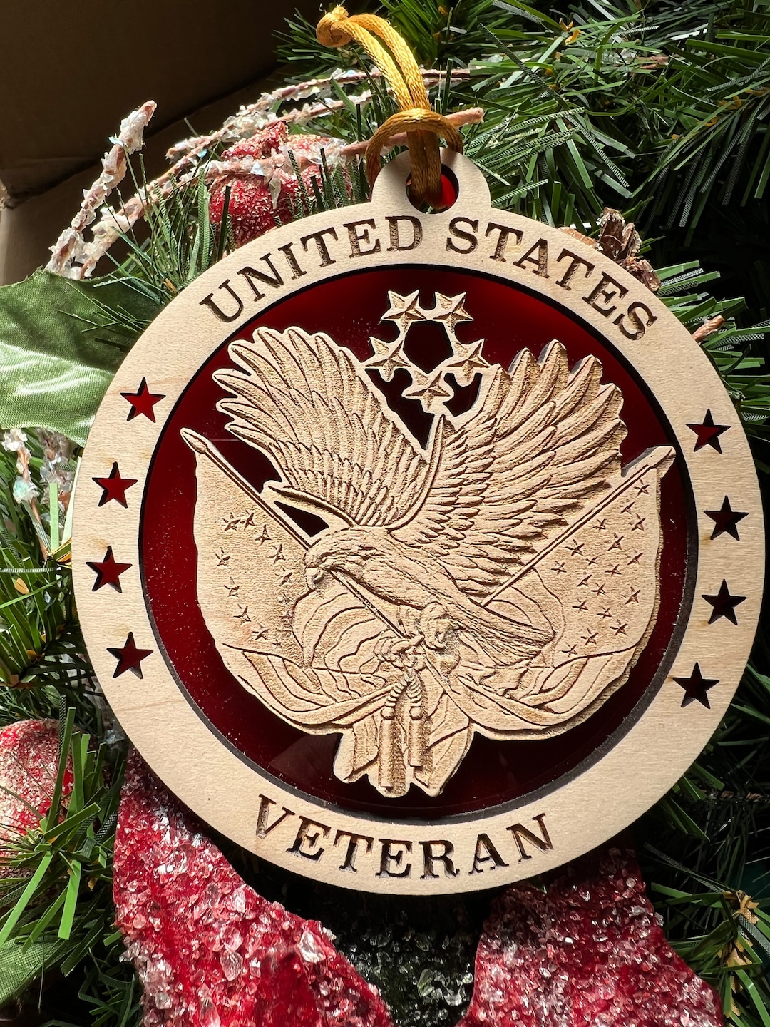 US Veteran Ornament Veteran Christmas Ornament, Gift for Veteran