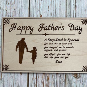 Happy Fathers Day - Stiefvater Zeichen, Vatertagsgeschenk, Bonus Papa Geschenk
