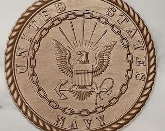 Emblema de la Marina de los EE. UU. - Ilusión 3D, grabado con láser