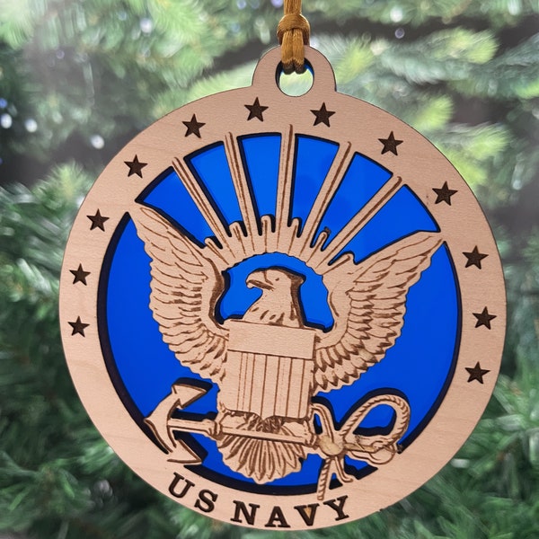 US Navy  Emblem Ornament,  Military Ornament, Navy Ornament, Navy SVG - Digital File for Laser Engraving, Glowforge