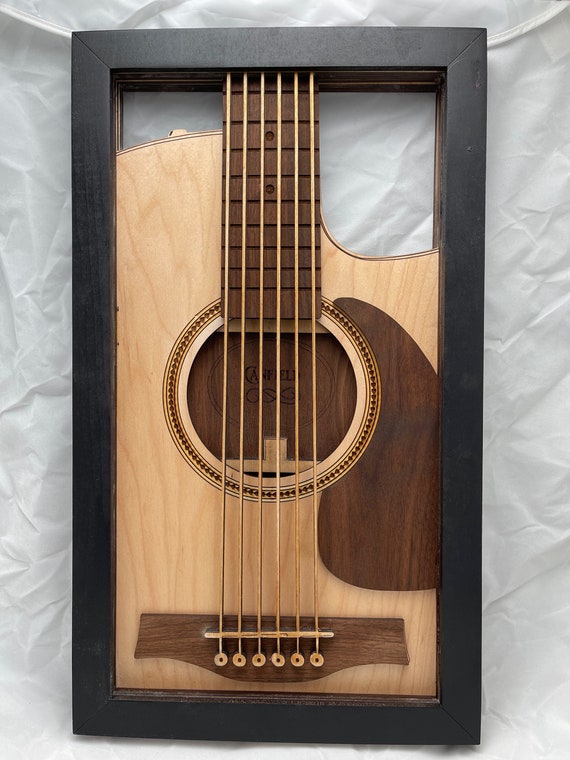 3D Acoustic Guitar Wall Art: Personalized Wood Music Gift
