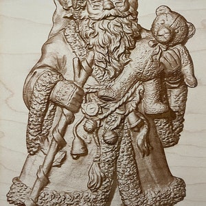 Santa and Teddy Bear - Digital File for engraving 3D Illusion for Laser Engraving