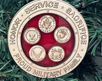 Military Family Ornament - Digital File for Laser Engraving, Glowforge