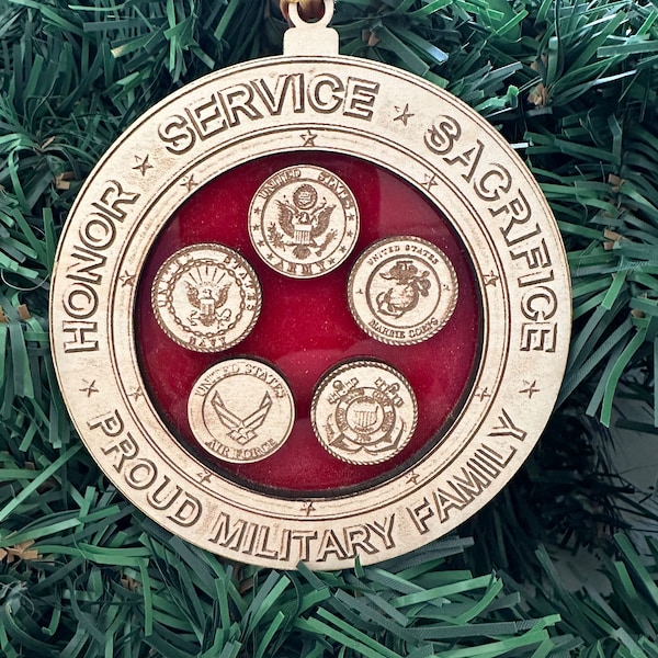 Military Family Ornament - Digital File for Laser Engraving, Glowforge