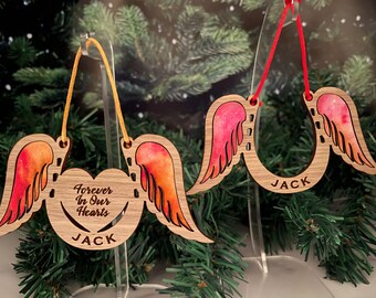 Horse Memorial Angel Wings Ornament 2 Styles - Digital File for laser