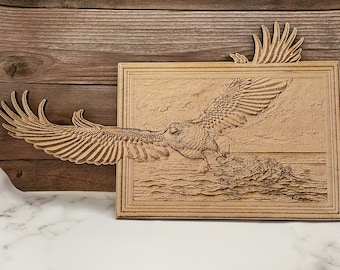 Eagle with Fish - 3D Illusion Digital File for Laser Engraving