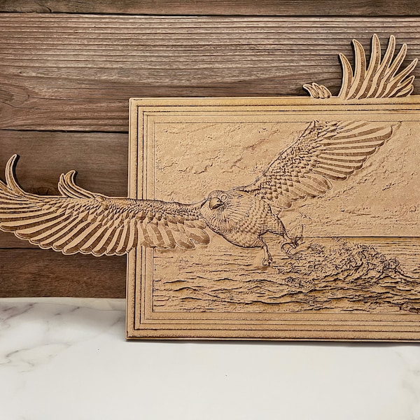 Eagle with Fish - 3D Illusion Digital File for Laser Engraving