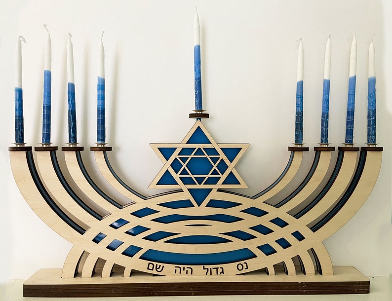 Chanukah menorah, Hanukkah menorah, Menorah, Custom menorah, Judaica, Hanukkah gift, wedding gift, anniversary gift, bar bat mitzvah gift image 2