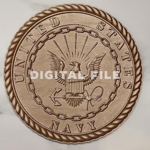 Set of 5 Military Branch Emblems - Digital File for engraving 3D Illusion for Laser Engraving