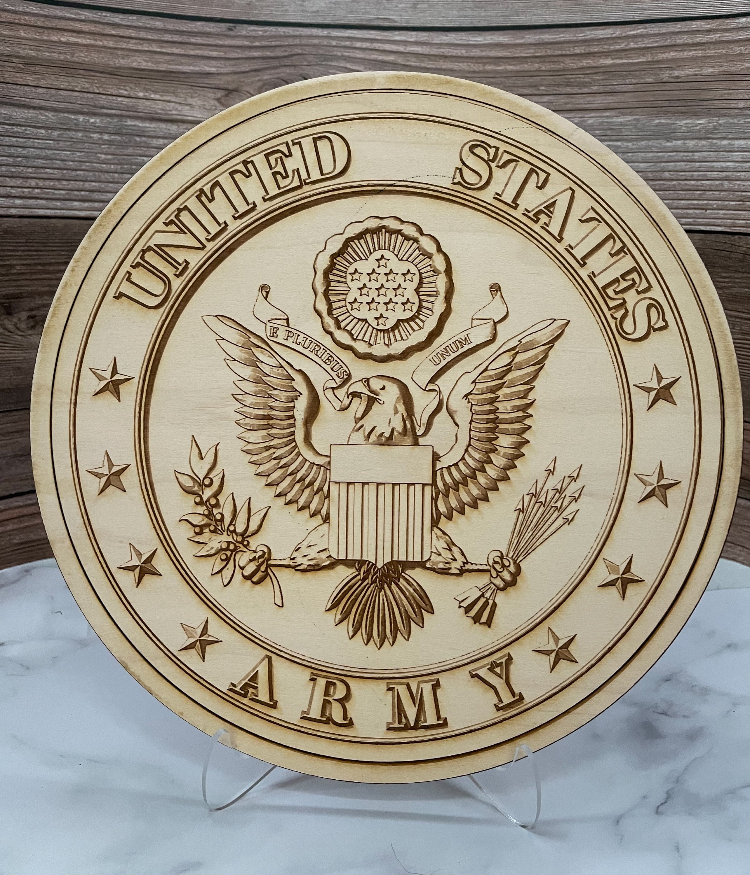 US Army Emblem - Digital File 3D Illusion for Laser