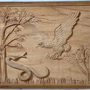 Eagle and Snake - 3D Illusion Digital File for Laser Engraving