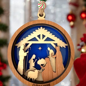 Layered Manger Scene Ornament SVG File for Laser (Digital File)