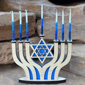 Sabbath menorah, 7 Branch menorah, Menorah, Custom menorah, Judaica decor,  gift, wedding gift, anniversary gift, bar bat mitzvah gift