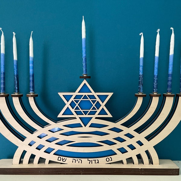 Menorá de Janucá, menorá de Hanukkah, Menorá, Menorá personalizada, Judaica, regalo de Hanukkah, regalo de boda, regalo de aniversario, regalo de bar bat mitzvah