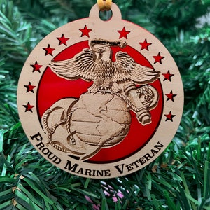 Stolzer Marineveteran - USMC, Marineinfanteriekorps Emblem Ornament, Militärschmuck, Marineveteranschmuck