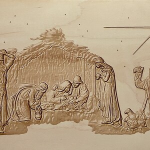 Nativity Scene - Digital File for engraving 3D Illusion for Laser Engraving