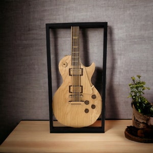 Gitarrenwandkunst, elektrische LP Art, Geschenk für Gitarristen, Geschenk für Musikliebhaber, Holzgitarre