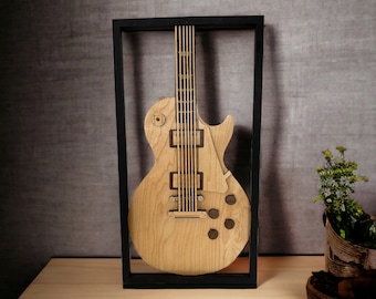 Guitar Wall Art, Electric LP Style, Gift for Guitar Player, Gift for Music Lover, Wood Guitar