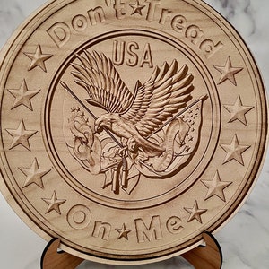 US Don't Tread On Me Emblem - 3D Illusion Laser Engraved