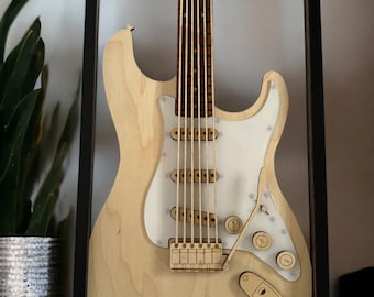 Guitar Wall Art, Electric Strat Style, Gift for Guitar Player, Gift for Music Lover, Wood Wall Art, Personalized Guitar Gift