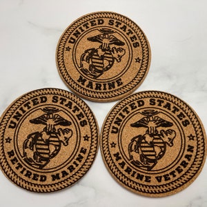 Marine Corps Coasters - Set of 4 Cork Coasters