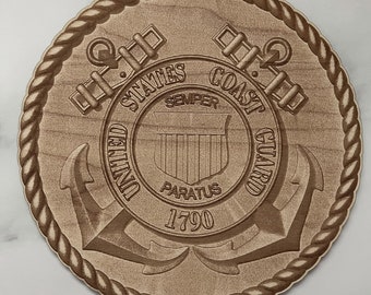 Emblema de la Guardia Costera de EE. UU. - Archivo digital 3D para grabado láser