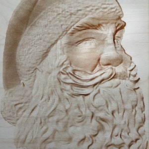 Santa Close-up - Digital File for engraving 3D Illusion for Laser Engraving