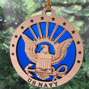 USN, Navy Emblem Ornament, Navy Ornament, Military Ornament