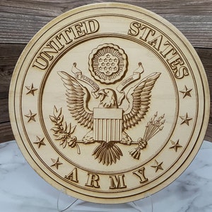 US Army Emblem - 3D Illusion Laser Engraved