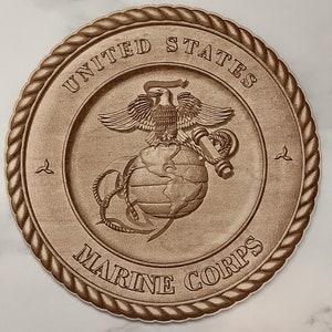 Marine Emblem - 3D Illusion, Wall Art, USMC Emblem