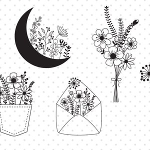 Flower Svg Bundle, Flower Svg, Flower Bouquet Svg, Flowers,Wildflower Svg Bundle,Flower Clipart, Botanical Svg, Flower Svg Files For Cricut.