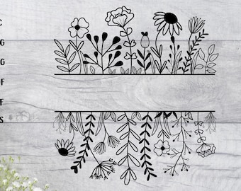 May include: Black and white line art illustration of a floral arrangement with flowers and leaves. The flowers are in bloom and the leaves are in various shapes and sizes. The illustration is divided into two sections, with the top section showing the flowers and leaves above the ground and the bottom section showing the roots and stems below the ground.