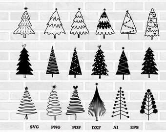 18 Christmas Tree Svg, christmas Tree Bundle, Christ Tree Clipart, cut file for cricut,silhouetteChristmas tree Ornaments, Pine Tree Svg png