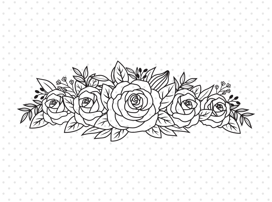 Flower SVG Flower Wedding Svg Flower Bouquet Svg Rose Svg | Etsy UK