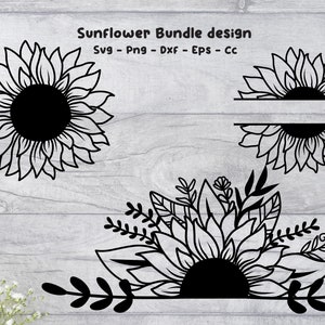 Sunflower SVg, Flower Bundle, Flower Svg Shirt, Sunflower Svg Bundle, Floral Svg, Flower Scg File For Cricut, Sunflower Png, Svg Cut File.