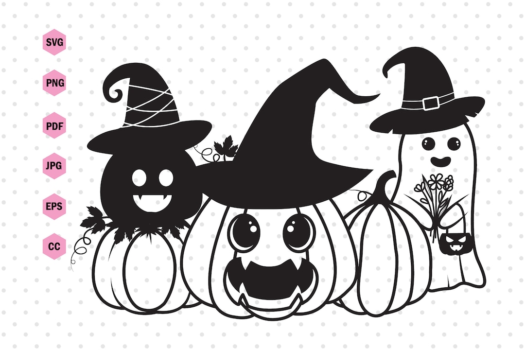 Halloween Svg, Pumpkin Witch Hat Svg, Halloween Pumpkin Svg, Ghost Svg ...