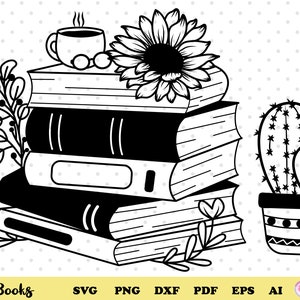 Book Svg File,Floral Book, Reading Svg,Book Lover, Books Coffee Cup,Coffee Svg Flower svg,Teacher Svg,Teacher T-Shirt ,Cricut.Flower Books .
