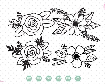 Flower Svg Bundle, Flower Svg, Flower Bouquet Svg, Flowers, Flower Border Svg, Flower Clipart, Botanical Svg, Flower Svg Files For Cricut.