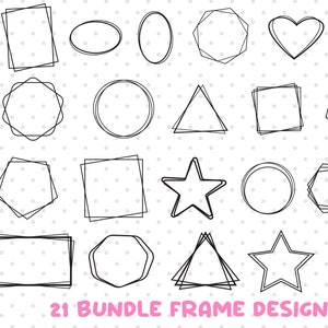 21Double Frame Svg Bundle, Frame Svg, Square Frame Bundle, Double Border, Rectangle, Cricle Svg, Double Frame Svg, Svg Cricut, Silhouette.