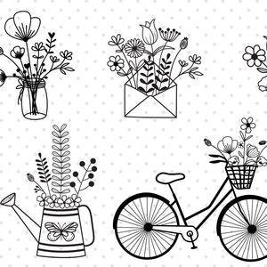 Flower Svg Bundle, Flower Svg, Flower Bouquet Svg, Flowers,Wildflower Svg Bundle,Flower Clipart, Botanical Svg, Flower Svg Files For Cricut.