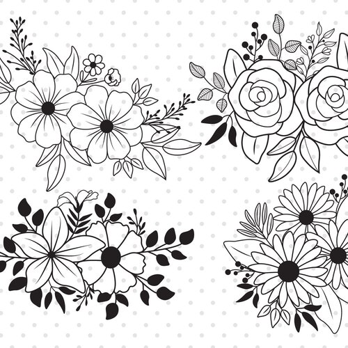 Flower Svg Bundle for Cricut and Silhouette Flowers Svg - Etsy