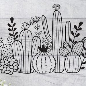 Cactus Svg , Cactus Flower Svg,  Cactus Svg Clipart, Succulent Svg, Cactus Svg For Shirts, Cactus Png, Plants Svg, Cactus Files For Cricut.
