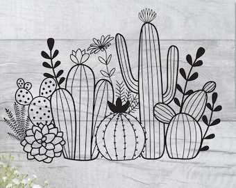 Cactus Svg , Cactus Flower Svg,  Cactus Svg Clipart, Succulent Svg, Cactus Svg For Shirts, Cactus Png, Plants Svg, Cactus Files For Cricut.