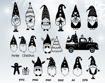 Christmas Gnome bundle svg.Gnome svg cut file forsilhouette , cricut, christmas svg ,Gnome clipart, Gnome digital download, bundle design .