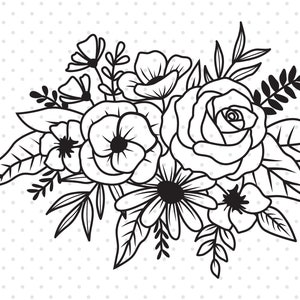 Floral Svg, Floral bouquet Svg, Floral Bouquet Png, Flower Svg, Floral wedding Svg, Flower Clipart, Floral ornaments, Svg Files for cricut.