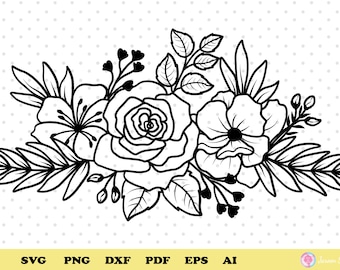 Flower Svg, Floral bouquet Svg, Floral Bouquet Png, Flower Svg, Floral wedding Svg, Flower Clipart, Floral ornaments, Svg Files for cricut.