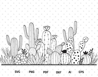 Cactus Svg , Cactus border Svg,  Cactus Svg Clipart, Succulent Svg, Cactus Svg For Shirts, Cactus Png, Plants Svg, Cactus Files For Cricut.