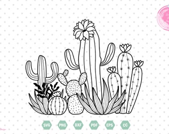 Cactus Svg , Cactus Flower Svg,  Cactus Svg Clipart, Succulent Svg, Cactus Svg For Shirts, Cactus Png, Plants Svg, Cactus Files For Cricut.