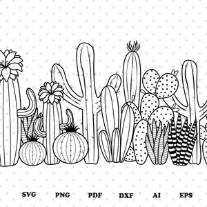 Cactus Svg , Cactus border Svg,  Cactus Svg Clipart, Succulent Svg, Cactus Svg For Shirts, Cactus Png, Plants Svg, Cactus Files For Cricut.