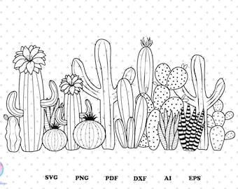 Cactus Svg , Cactus border Svg,  Cactus Svg Clipart, Succulent Svg, Cactus Svg For Shirts, Cactus Png, Plants Svg, Cactus Files For Cricut.